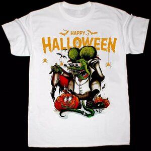 Rat Fink Halloween Ed Roth T Shirt White Graphic Retro Hot Rod Fan Gift Vintage